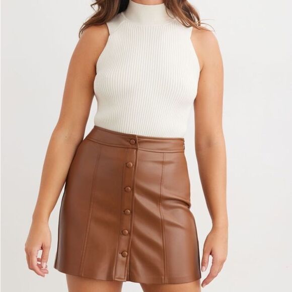 Dynamite Faux Leather Mini Skirt - Picture 2 of 5